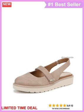 Womens Mary Jane Slingback Flats Almond Toe Comfort Platform Wedge Shoes